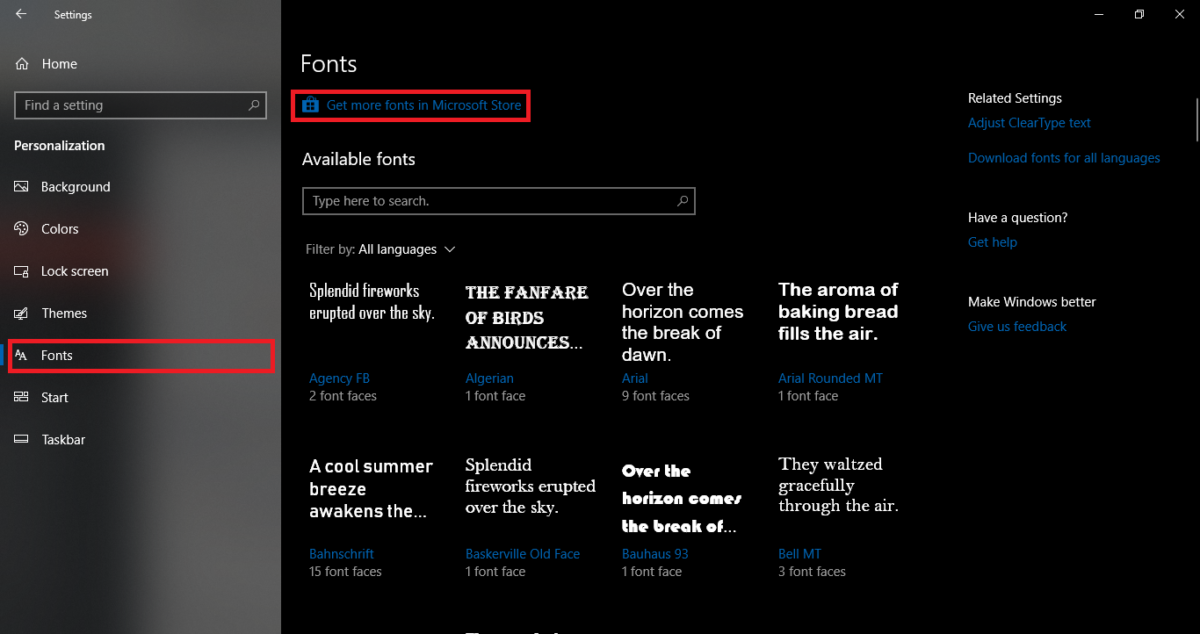 Restore missing windows fonts
